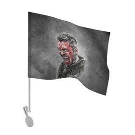 Флаг для автомобиля с принтом vikings в Тюмени, 100% полиэстер | Размер: 30*21 см | alex hogh andersen | ivar | vikings | алекс хег андерсен | викинги | ивар | норвегия | скандинавия