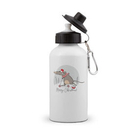Бутылка спортивная с принтом Крыса на самокате 2020 в Тюмени, металл | емкость — 500 мл, в комплекте две пластиковые крышки и карабин для крепления | 