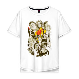 Мужская футболка хлопок Oversize с принтом Фильмы Тарантино в Тюмени, 100% хлопок | свободный крой, круглый ворот, “спинка” длиннее передней части | tarantino | тарантино