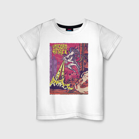 Детская футболка хлопок с принтом Единорог Атакует в Тюмени, 100% хлопок | круглый вырез горловины, полуприлегающий силуэт, длина до линии бедер | comic | horse | unicorn | единорог | комикс