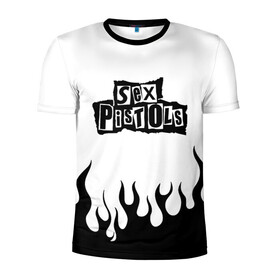 Мужская футболка 3D спортивная с принтом Sex Pistols в Тюмени, 100% полиэстер с улучшенными характеристиками | приталенный силуэт, круглая горловина, широкие плечи, сужается к линии бедра | music | rock | музыка | пистолс | рок