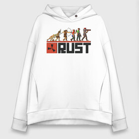 Женское худи Oversize хлопок с принтом Evolution Rust в Тюмени, френч-терри — 70% хлопок, 30% полиэстер. Мягкий теплый начес внутри —100% хлопок | боковые карманы, эластичные манжеты и нижняя кромка, капюшон на магнитной кнопке | multiplayer | rpg | rust | выживание | игра rust | игра раст | игры | многопользовательская игра | мультиплеер | раст | рпг | симулятор | симулятора выживания