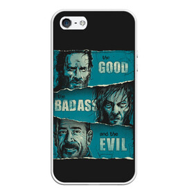 Чехол для iPhone 5/5S матовый с принтом Good Badass Evil в Тюмени, Силикон | Область печати: задняя сторона чехла, без боковых панелей | Тематика изображения на принте: amc | carol | daryl | dixon | michonne | negan | reaction | rick | season 10 | twd | zombies | диксон | дэрил | зомби | мертвецы | мишонн | неган | реакция | рик | ходячие