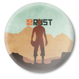 Значок с принтом Rust в Тюмени,  металл | круглая форма, металлическая застежка в виде булавки | multiplayer | rpg | rust | выживание | игра rust | игра раст | игры | многопользовательская игра | мультиплеер | раст | рпг | симулятор | симулятора выживания