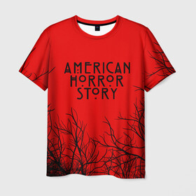 Мужская футболка 3D с принтом  AHS | AMERICAN HORROR STORY в Тюмени, 100% полиэфир | прямой крой, круглый вырез горловины, длина до линии бедер | ahs | american horror story | normal people scare me | американская история ужасов | нормальные люди пугают меня | сериал