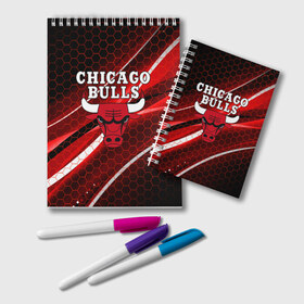 Блокнот с принтом CHICAGO BULLS в Тюмени, 100% бумага | 48 листов, плотность листов — 60 г/м2, плотность картонной обложки — 250 г/м2. Листы скреплены удобной пружинной спиралью. Цвет линий — светло-серый
 | Тематика изображения на принте: bulls | chicago | chicago bulls | nba | red bulls | usa | америка | быки | нба | сша | чикаго буллс
