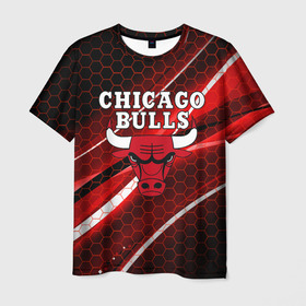 Мужская футболка 3D с принтом CHICAGO BULLS в Тюмени, 100% полиэфир | прямой крой, круглый вырез горловины, длина до линии бедер | bulls | chicago | chicago bulls | nba | red bulls | usa | америка | быки | нба | сша | чикаго буллс