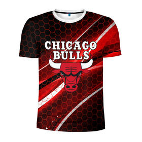 Мужская футболка 3D спортивная с принтом CHICAGO BULLS в Тюмени, 100% полиэстер с улучшенными характеристиками | приталенный силуэт, круглая горловина, широкие плечи, сужается к линии бедра | bulls | chicago | chicago bulls | nba | red bulls | usa | америка | быки | нба | сша | чикаго буллс