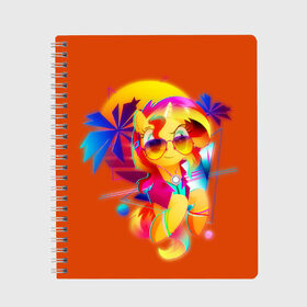 Тетрадь с принтом My little pony в Тюмени, 100% бумага | 48 листов, плотность листов — 60 г/м2, плотность картонной обложки — 250 г/м2. Листы скреплены сбоку удобной пружинной спиралью. Уголки страниц и обложки скругленные. Цвет линий — светло-серый
 | applejack | little | magic | mlp | my | pinkie pie | pony | rainbow dash | rarity | sto luchshih detskih printov | twilight | дракон | дружба | единорог | искорка | пони | селестия | спайк | сумеречная | это чудо
