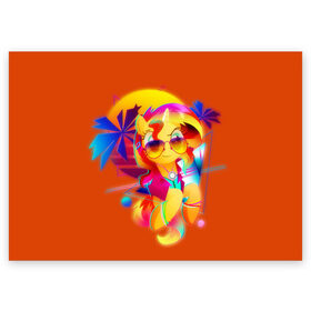 Поздравительная открытка с принтом My little pony в Тюмени, 100% бумага | плотность бумаги 280 г/м2, матовая, на обратной стороне линовка и место для марки
 | applejack | little | magic | mlp | my | pinkie pie | pony | rainbow dash | rarity | sto luchshih detskih printov | twilight | дракон | дружба | единорог | искорка | пони | селестия | спайк | сумеречная | это чудо