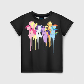 Детская футболка 3D с принтом My little pony в Тюмени, 100% гипоаллергенный полиэфир | прямой крой, круглый вырез горловины, длина до линии бедер, чуть спущенное плечо, ткань немного тянется | Тематика изображения на принте: applejack | little | magic | mlp | my | pinkie pie | pony | rainbow dash | rarity | twilight | дракон | дружба | единорог | искорка | пони | селестия | спайк | сумеречная | это чудо