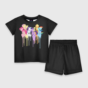 Детский костюм с шортами 3D с принтом My little pony в Тюмени,  |  | applejack | little | magic | mlp | my | pinkie pie | pony | rainbow dash | rarity | twilight | дракон | дружба | единорог | искорка | пони | селестия | спайк | сумеречная | это чудо