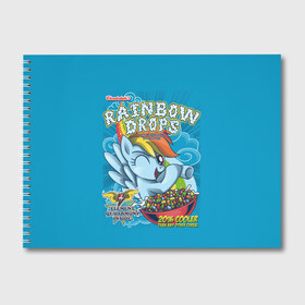 Альбом для рисования с принтом Rainbow brops в Тюмени, 100% бумага
 | матовая бумага, плотность 200 мг. | applejack | little | magic | mlp | my | pinkie pie | pony | rainbow dash | rarity | twilight | дракон | дружба | единорог | искорка | пони | селестия | спайк | сумеречная | это чудо