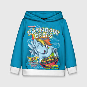 Детская толстовка 3D с принтом Rainbow brops в Тюмени, 100% полиэстер | двухслойный капюшон со шнурком для регулировки, мягкие манжеты на рукавах и по низу толстовки, спереди карман-кенгуру с мягким внутренним слоем | applejack | little | magic | mlp | my | pinkie pie | pony | rainbow dash | rarity | twilight | дракон | дружба | единорог | искорка | пони | селестия | спайк | сумеречная | это чудо