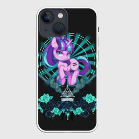 Чехол для iPhone 13 mini с принтом My little pony в Тюмени,  |  | applejack | little | magic | mlp | my | pinkie pie | pony | rainbow dash | rarity | twilight | дракон | дружба | единорог | искорка | пони | селестия | спайк | сумеречная | это чудо