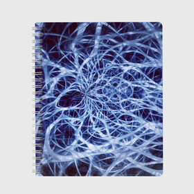 Тетрадь с принтом Nerves в Тюмени, 100% бумага | 48 листов, плотность листов — 60 г/м2, плотность картонной обложки — 250 г/м2. Листы скреплены сбоку удобной пружинной спиралью. Уголки страниц и обложки скругленные. Цвет линий — светло-серый
 | nerves | абстрактно | абстрактные | абстрактный | абстракция | нейронная | неон | неонка | неоновые | нерв | нервная | нервы | объёмные | объёмный | светящиеся | светящийся | сетка | сеть | система