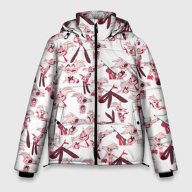 Мужская зимняя куртка 3D с принтом Hazbin Hotel Angel Dust в Тюмени, верх — 100% полиэстер; подкладка — 100% полиэстер; утеплитель — 100% полиэстер | длина ниже бедра, свободный силуэт Оверсайз. Есть воротник-стойка, отстегивающийся капюшон и ветрозащитная планка. 

Боковые карманы с листочкой на кнопках и внутренний карман на молнии. | angel dust | hazbin hotel | отель хазбин | энджел даст