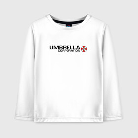 Детский лонгслив хлопок с принтом UMBRELLA CORP в Тюмени, 100% хлопок | круглый вырез горловины, полуприлегающий силуэт, длина до линии бедер | ada wong | biohazard | leon | nemesis | project resistance | raccoon city | re | re3 | resident evil | resident evil 3 | rpd | stars | umbrella | ада вонг | амбрелла | немезис | ужасы