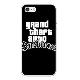 Чехол для iPhone 5/5S матовый с принтом GTA San Andreas в Тюмени, Силикон | Область печати: задняя сторона чехла, без боковых панелей | gta | sa | sanandreas | футболка | чёрный