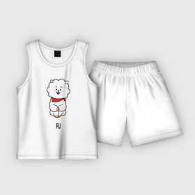Детская пижама с шортами хлопок с принтом BTS BT21 RJ в Тюмени,  |  | bt21 | bts | j hope | jimin | jin | jungkook | k pop | puzzle star bt21 | rj | rm | suga | v | для детей | игра | музыка