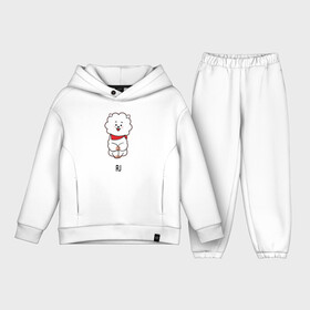 Детский костюм хлопок Oversize с принтом BTS BT21 RJ в Тюмени,  |  | Тематика изображения на принте: bt21 | bts | j hope | jimin | jin | jungkook | k pop | puzzle star bt21 | rj | rm | suga | v | для детей | игра | музыка