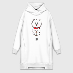 Платье-худи хлопок с принтом BTS BT21 RJ в Тюмени,  |  | Тематика изображения на принте: bt21 | bts | j hope | jimin | jin | jungkook | k pop | puzzle star bt21 | rj | rm | suga | v | для детей | игра | музыка