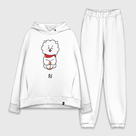 Женский костюм хлопок Oversize с принтом BTS BT21 RJ в Тюмени,  |  | Тематика изображения на принте: bt21 | bts | j hope | jimin | jin | jungkook | k pop | puzzle star bt21 | rj | rm | suga | v | для детей | игра | музыка