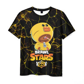 Мужская футболка 3D с принтом BRAWL STARS SALLY LEON. в Тюмени, 100% полиэфир | прямой крой, круглый вырез горловины, длина до линии бедер | brawl stars | leon | moba | sally leon | бравл старс | жанр | игра | леон | утка