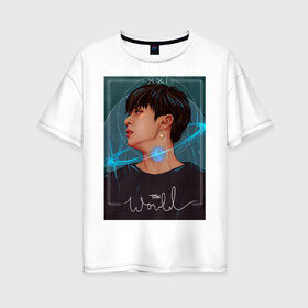 Женская футболка хлопок Oversize с принтом Stray Kids в Тюмени, 100% хлопок | свободный крой, круглый ворот, спущенный рукав, длина до линии бедер
 | stray kids | к поп | кпоп | стрей кидс | стрэй кидс