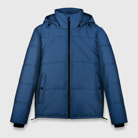Мужская зимняя куртка 3D с принтом 19-4052 Classic Blue в Тюмени, верх — 100% полиэстер; подкладка — 100% полиэстер; утеплитель — 100% полиэстер | длина ниже бедра, свободный силуэт Оверсайз. Есть воротник-стойка, отстегивающийся капюшон и ветрозащитная планка. 

Боковые карманы с листочкой на кнопках и внутренний карман на молнии. | Тематика изображения на принте: 9 4052 | без дизайна | без принта | без узора | главный цвет 2020 года | код цвета | нг | новый год | праздник | про | рождество | синий | синяя одежда | цвет нового года