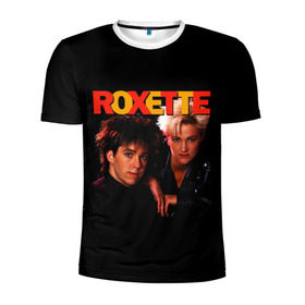 Мужская футболка 3D спортивная с принтом Roxette в Тюмени, 100% полиэстер с улучшенными характеристиками | приталенный силуэт, круглая горловина, широкие плечи, сужается к линии бедра | Тематика изображения на принте: pop | rock | roxette | мари фредрикссон | пер гессле | поп | поп рок. евро поп | рок | роксет | роксэт