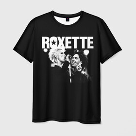 Мужская футболка 3D с принтом Roxette в Тюмени, 100% полиэфир | прямой крой, круглый вырез горловины, длина до линии бедер | pop | rock | roxette | мари фредрикссон | пер гессле | поп | поп рок. евро поп | рок | роксет | роксэт