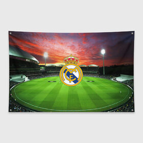 Флаг-баннер с принтом FC Real Madrid в Тюмени, 100% полиэстер | размер 67 х 109 см, плотность ткани — 95 г/м2; по краям флага есть четыре люверса для крепления | real madrid | spain | испания | реал