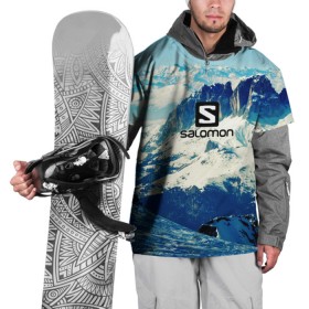 Накидка на куртку 3D с принтом SALOMON в Тюмени, 100% полиэстер |  | Тематика изображения на принте: salomon | горы | снег | спорт