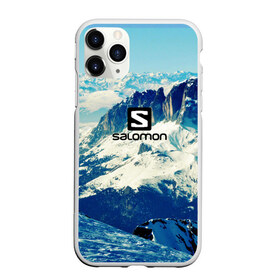 Чехол для iPhone 11 Pro матовый с принтом SALOMON в Тюмени, Силикон |  | Тематика изображения на принте: salomon | горы | снег | спорт