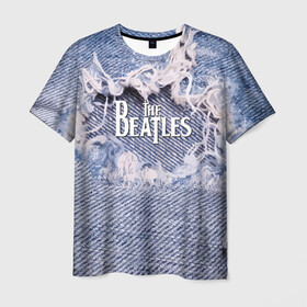 Мужская футболка 3D с принтом The Beatles в Тюмени, 100% полиэфир | прямой крой, круглый вырез горловины, длина до линии бедер | Тематика изображения на принте: england | group | jeans | legend | liverpool | music | rock | the beatles | англия | битлз | группа | джинса | легенда | ливерпуль | музыка | рок