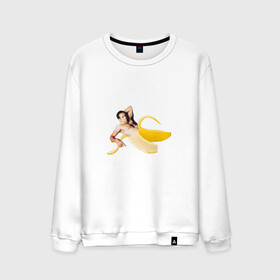 Мужской свитшот хлопок с принтом Николас Кейдж в банане в Тюмени, 100% хлопок |  | mem | memes | актер | банан | знаменитость | мем | николас кейдж | прикол | смешная картинка | юмор