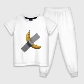 Детская пижама хлопок с принтом Банан за 120 тысяч долларов в Тюмени, 100% хлопок |  брюки и футболка прямого кроя, без карманов, на брюках мягкая резинка на поясе и по низу штанин
 | art basel | banan | mem | memas | meme | мем | мемас | мемчик