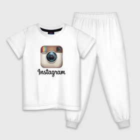 Детская пижама хлопок с принтом INSTAGRAM в Тюмени, 100% хлопок |  брюки и футболка прямого кроя, без карманов, на брюках мягкая резинка на поясе и по низу штанин
 | 