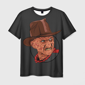 Мужская футболка 3D с принтом Freddy Krueger в Тюмени, 100% полиэфир | прямой крой, круглый вырез горловины, длина до линии бедер | freddy krueger | friday the 13th | пятница 13 | фредди крюгер