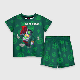 Детский костюм с шортами 3D с принтом ATM RICO в Тюмени,  |  | brawl | bs | clash line | fails | funny | leon | moments | stars | supercell | tick | бой | босс | бравл | броубол | бс | драка | звезд | осада | поззи | сейф | старс | цель
