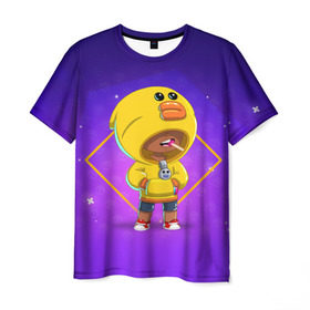 Мужская футболка 3D с принтом Brawl Stars Leon Sally в Тюмени, 100% полиэфир | прямой крой, круглый вырез горловины, длина до линии бедер | brawl | leon | sally | skin | stars | браво | леон | старс
