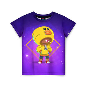 Детская футболка 3D с принтом Brawl Stars Leon Sally в Тюмени, 100% гипоаллергенный полиэфир | прямой крой, круглый вырез горловины, длина до линии бедер, чуть спущенное плечо, ткань немного тянется | brawl | leon | sally | skin | stars | браво | леон | старс
