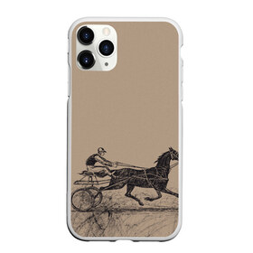 Чехол для iPhone 11 Pro Max матовый с принтом лошадь с колесницей в Тюмени, Силикон |  | животные | конный спорт | конь | лошадь | наездник | спорт