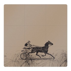 Магнитный плакат 3Х3 с принтом лошадь с колесницей в Тюмени, Полимерный материал с магнитным слоем | 9 деталей размером 9*9 см | животные | конный спорт | конь | лошадь | наездник | спорт