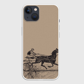 Чехол для iPhone 13 с принтом лошадь с колесницей в Тюмени,  |  | животные | конный спорт | конь | лошадь | наездник | спорт