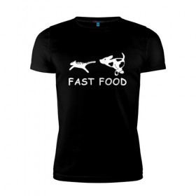 Мужская футболка премиум с принтом Fast food (белый) в Тюмени, 92% хлопок, 8% лайкра | приталенный силуэт, круглый вырез ворота, длина до линии бедра, короткий рукав | 