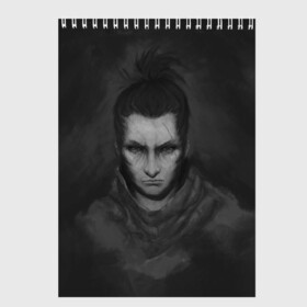 Скетчбук с принтом Sekiro Art в Тюмени, 100% бумага
 | 48 листов, плотность листов — 100 г/м2, плотность картонной обложки — 250 г/м2. Листы скреплены сверху удобной пружинной спиралью | art | die | game | ninja | sekiro | shadows | twice | арт | игра | ниндзя | самураи | самурай | синобу | япония