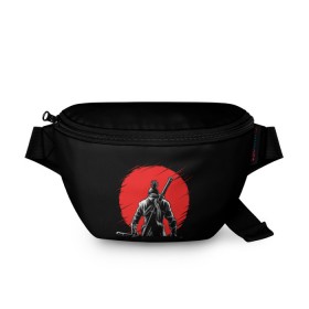 Поясная сумка 3D с принтом Sekiro: Shadows Die Twice в Тюмени, 100% полиэстер | плотная ткань, ремень с регулируемой длиной, внутри несколько карманов для мелочей, основное отделение и карман с обратной стороны сумки застегиваются на молнию | armed | death | die | game | japan | ninja | one | samurai | sekiro | shadow | shinobi | wolf | волк | игра | ниндзя | самураи | самурай | тени | тень | шиноби | япония