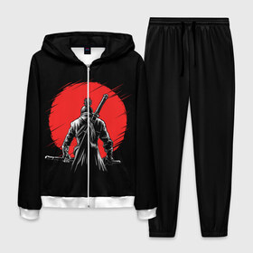 Мужской костюм 3D с принтом Sekiro: Shadows Die Twice в Тюмени, 100% полиэстер | Манжеты и пояс оформлены тканевой резинкой, двухслойный капюшон со шнурком для регулировки, карманы спереди | armed | death | die | game | japan | ninja | one | samurai | sekiro | shadow | shinobi | wolf | волк | игра | ниндзя | самураи | самурай | тени | тень | шиноби | япония
